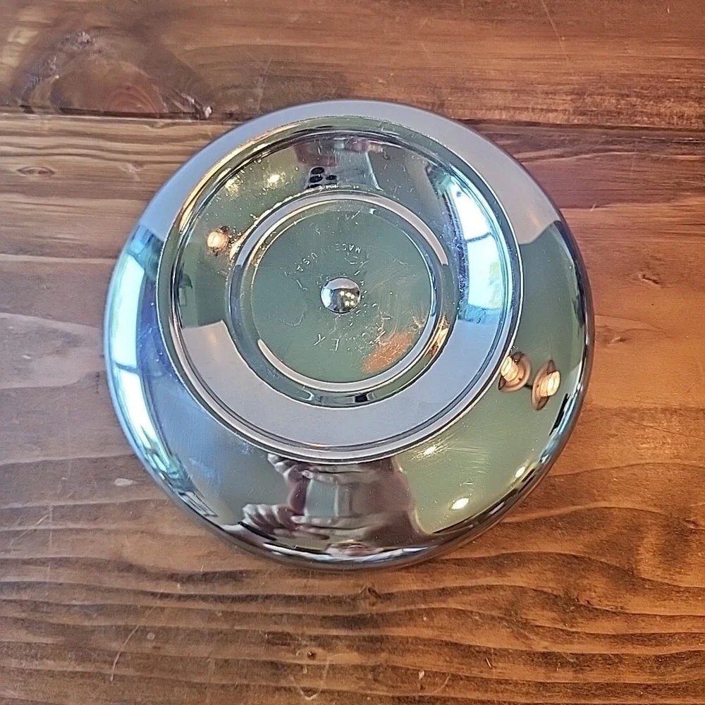 Vintage Kromex Lazy Susan Glass Tray with Inserts Relish Tray‎ Chrome Pedestal